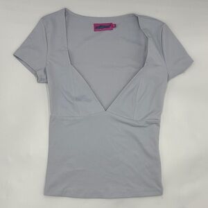 Edikted Katie V-Neck Top in Light Blue